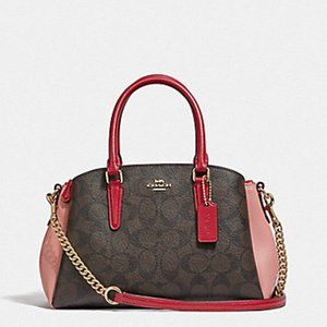 Coach Colorblock Mini Sage Signature Handbag